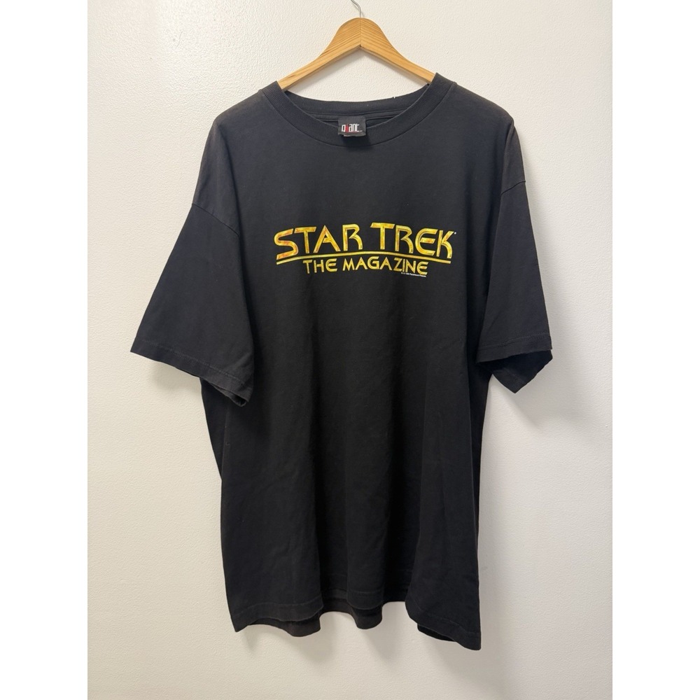 Vintage 1998 Star Trek Magazine Black T-Shirt Men's XL Giant Tag Space Tee 90s